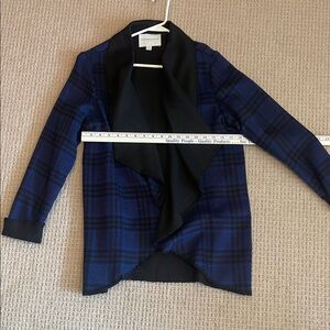 Women's Blue Plaid Coatigan